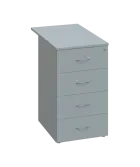 CKCP 2 - 85 kontejner přístavný, 4-zásuvkový, deska 25 mm, centrální zámek, šedá